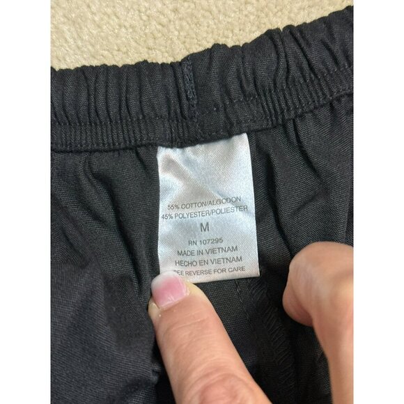 Dickies Women's Medium Black Pink Racing Stripe Drawstring Waist Scrub Pants NWT - Picture 7 of 12